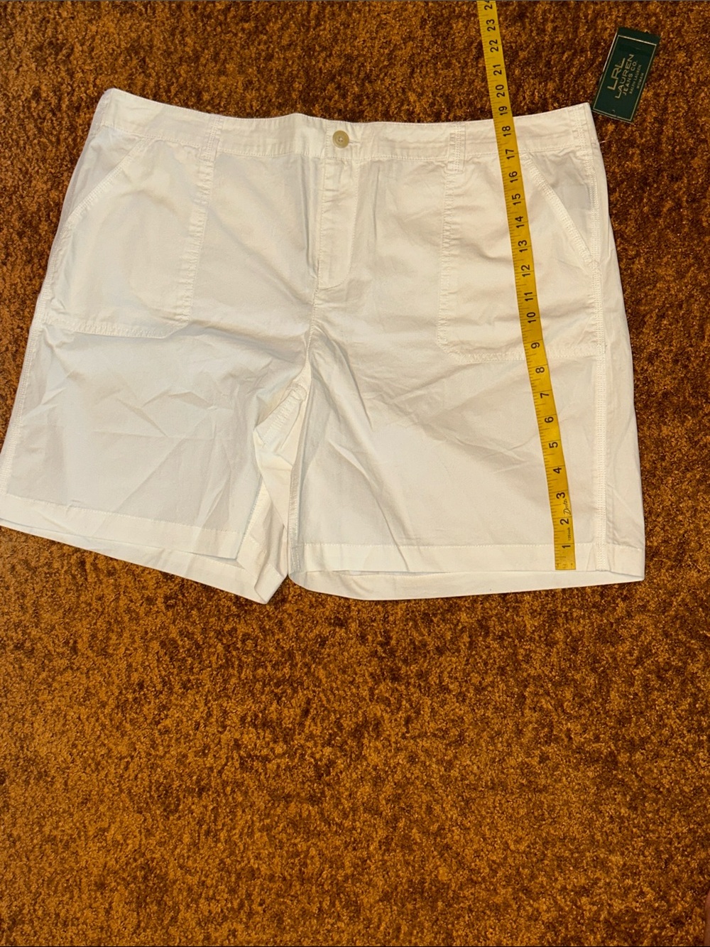 Lauren Ralph Lauren White Cotton Patch-Pocket Bermuda Shorts - Picture 3 of 8
